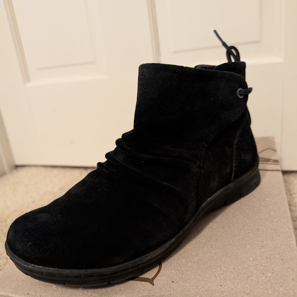 Woman's Black Suede Ankle Boots